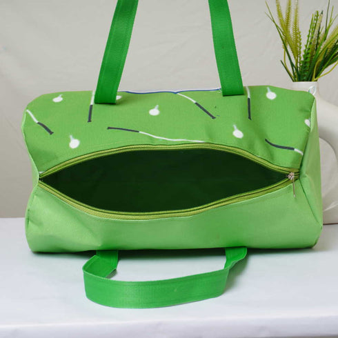 Personalized Green Printed Kids Duffle Bag Gift Combo